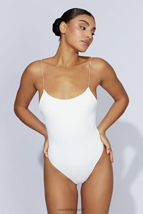 Meshki Valeria Low Back Thin Strap Bodysuit Clothing White 6DX221086