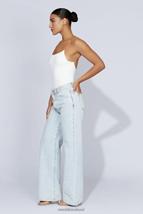 Meshki Valeria Low Back Thin Strap Bodysuit Clothing White 6DX221086