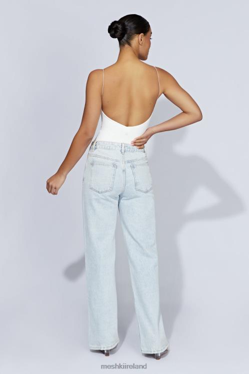 Meshki Valeria Low Back Thin Strap Bodysuit Clothing White 6DX221086