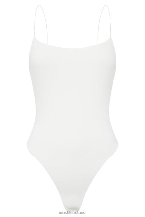 Meshki Valeria Low Back Thin Strap Bodysuit Clothing White 6DX221086