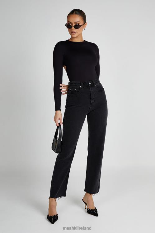 Meshki Wrenley Recycled Cut Out Long Sleeve Bodysuit Clothing Black 6DX22836