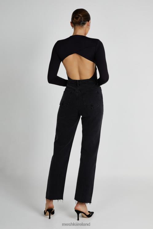 Meshki Wrenley Recycled Cut Out Long Sleeve Bodysuit Clothing Black 6DX22836