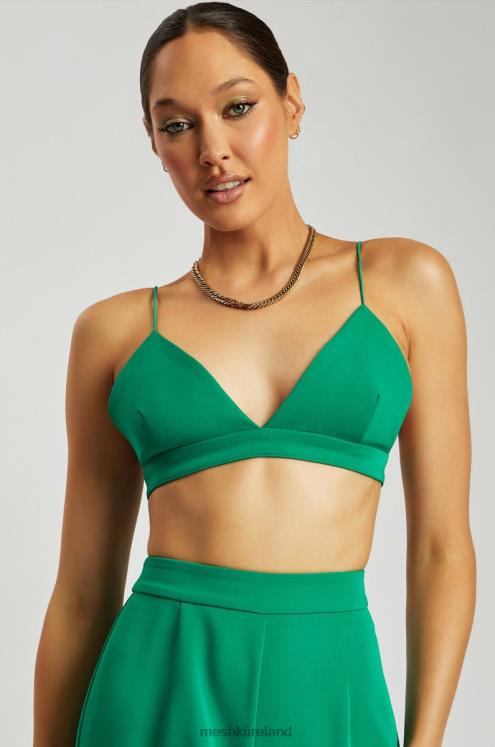 Meshki Cynthia Triangle Bralette Clothing Bottle Green 6DX22999