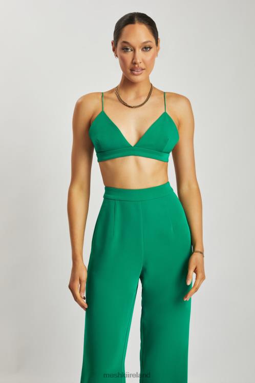 Meshki Cynthia Triangle Bralette Clothing Bottle Green 6DX22999