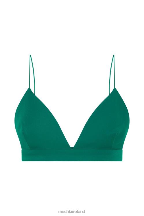 Meshki Cynthia Triangle Bralette Clothing Bottle Green 6DX22999