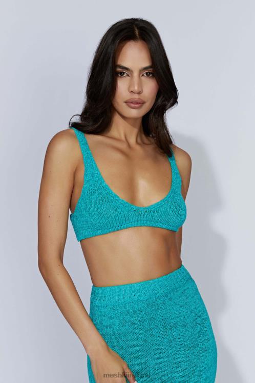 Meshki Mary Knit Bralette Clothing Aquamarine 6DX221140