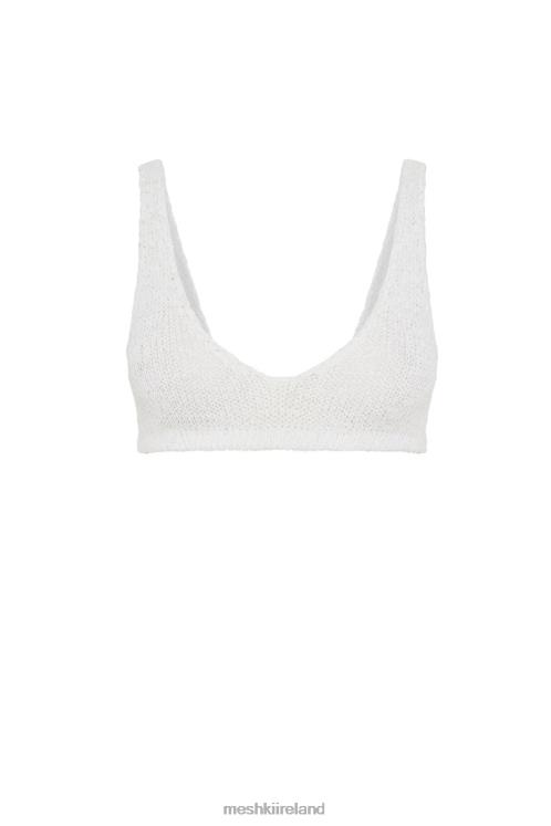 Meshki Mary Knit Bralette Clothing White 6DX22890