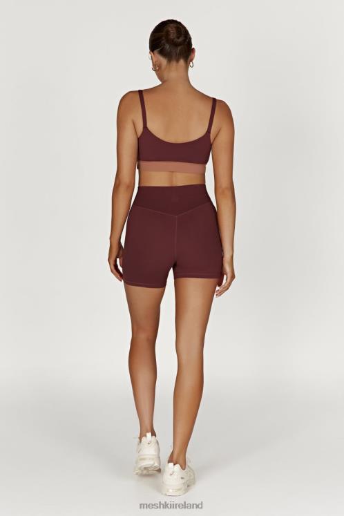 Meshki Nickie Two Tone Sports Bralette Clothing Mahogany/Tan 6DX221064