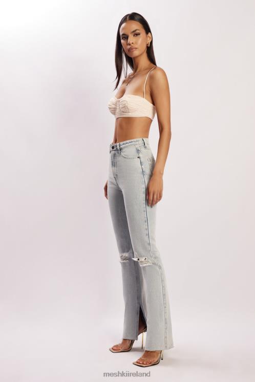 Meshki Tessa Mesh Ruched Cup Bralette Clothing Cream 6DX221207