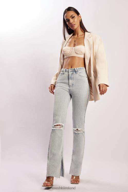 Meshki Tessa Mesh Ruched Cup Bralette Clothing Cream 6DX221207