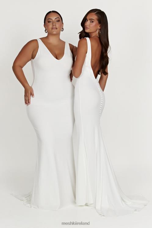 Meshki Kyla Low Back Gown Clothing White 6DX22433
