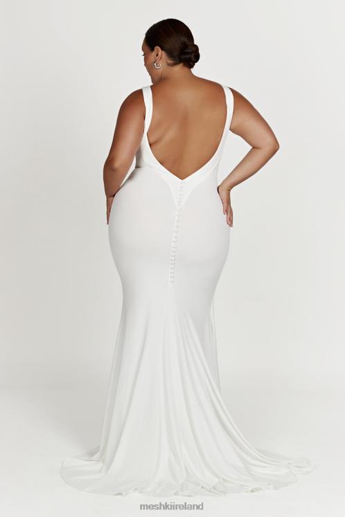 Meshki Kyla Low Back Gown Clothing White 6DX22433
