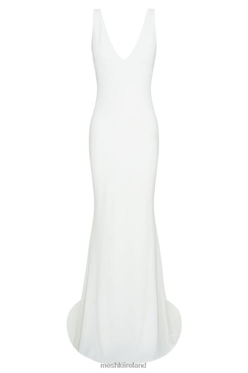 Meshki Kyla Low Back Gown Clothing White 6DX22433