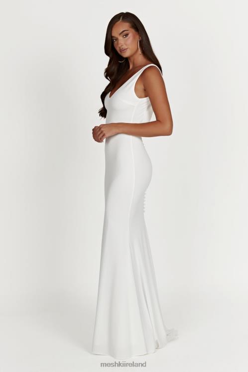 Meshki Kyla Low Back Gown Clothing White 6DX22433