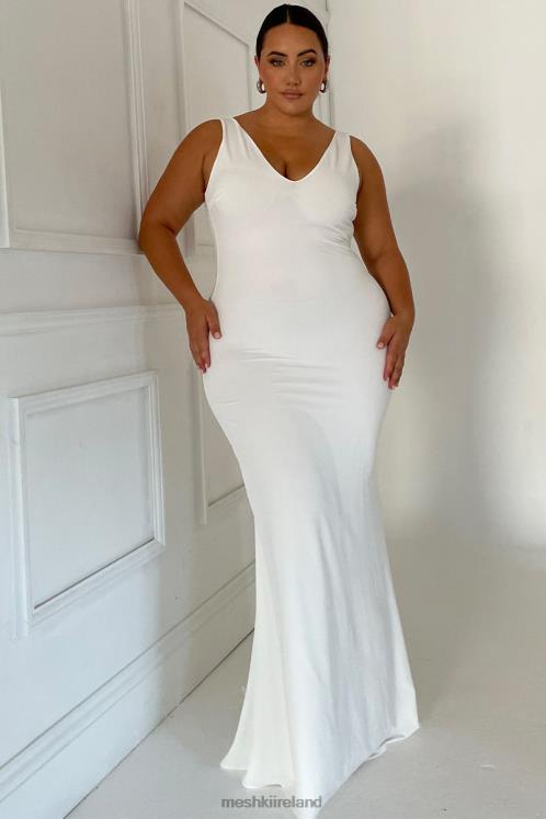 Meshki Kyla Low Back Gown Clothing White 6DX22433