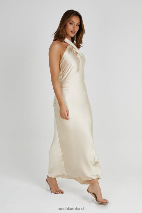 Meshki Laura Halter Satin Gown Clothing Gold 6DX22313