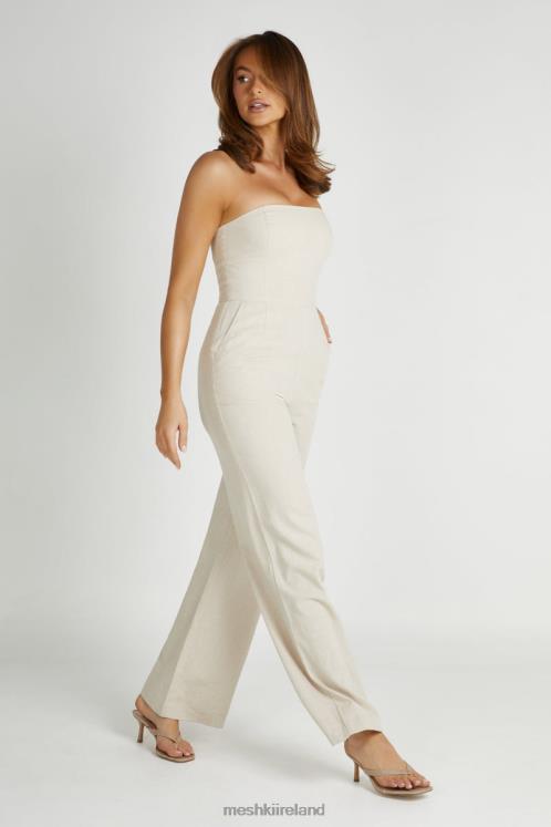 Meshki Anita Strapless Linen Jumpsuit Clothing Natural 6DX221300
