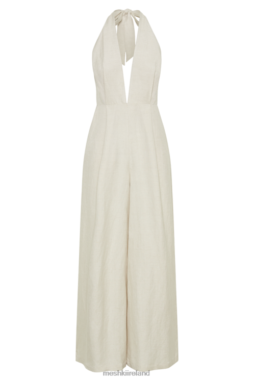 Meshki Blanca Linen Halter Jumpsuit Clothing Natural 6DX221228