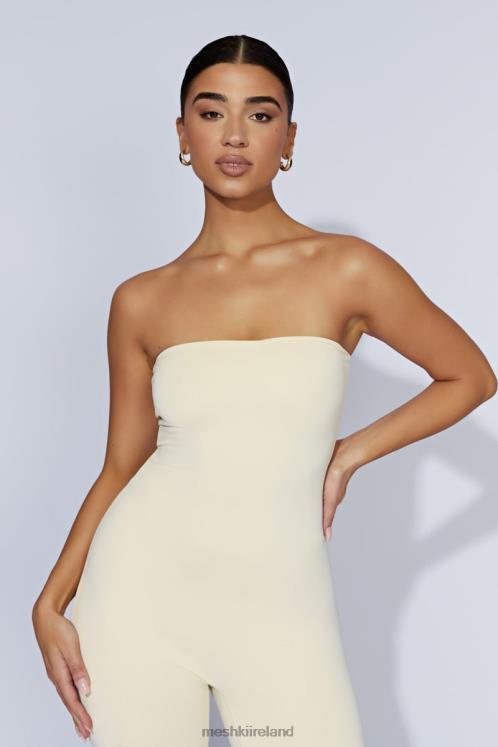 Meshki Peggy Strapless Jumpsuit Clothing Cream 6DX221660