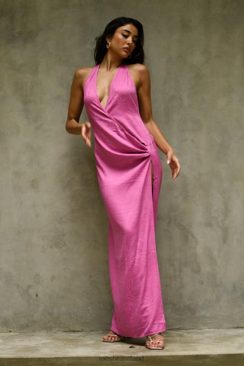 Meshki Aaliyah Plunge Neck Maxi Dress Clothing Rose Pink 6DX22598
