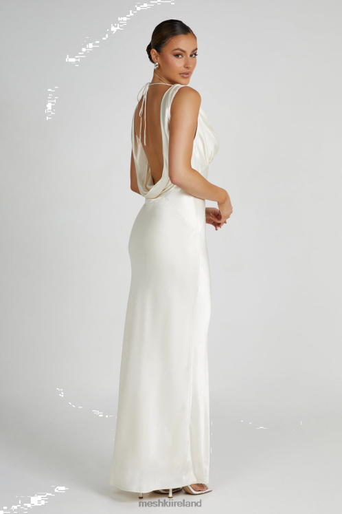 Meshki Angelique Satin Cowl Back Maxi Dress Clothing Ivory 6DX2253
