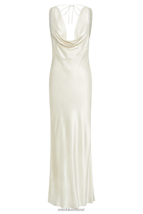 Meshki Angelique Satin Cowl Back Maxi Dress Clothing Ivory 6DX2253