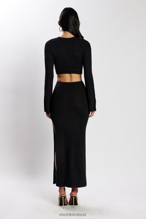 Meshki Anna Flare Sleeve Knit Dress Clothing Black 6DX22327