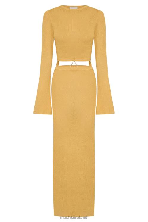 Meshki Anna Flare Sleeve Knit Dress Clothing Yellow 6DX22356