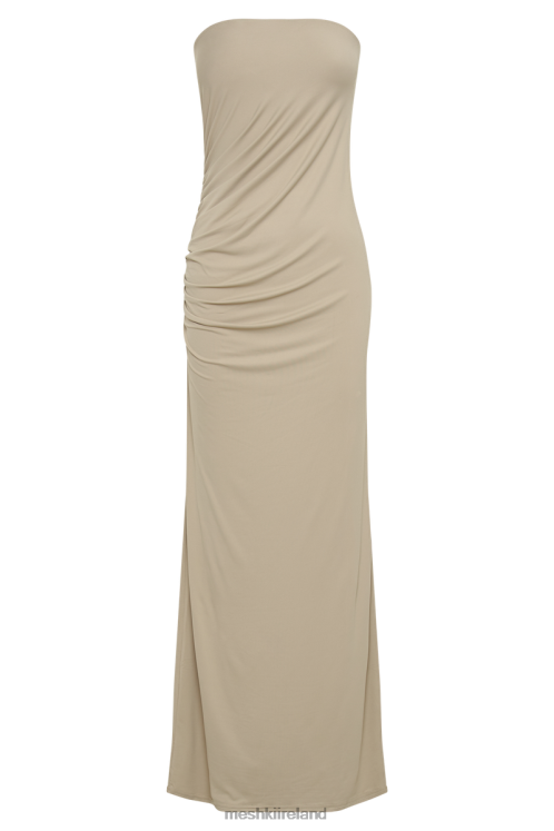 Meshki Astraea Recycled Nylon Drape Maxi Dress Clothing Taupe 6DX22303