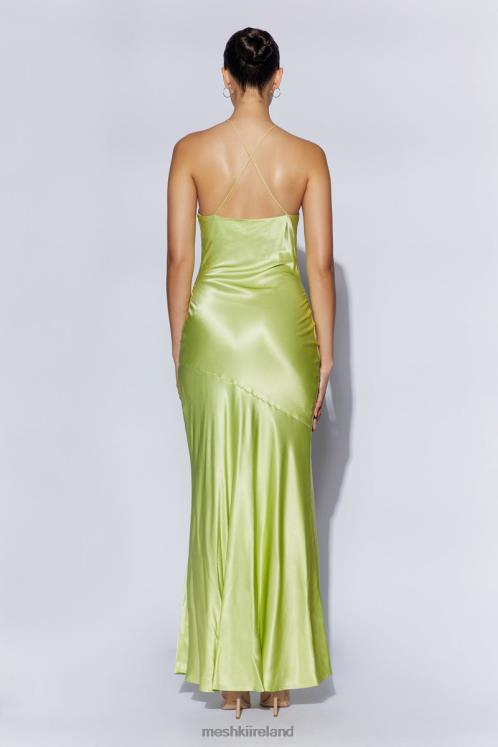 Meshki Avery Satin Maxi Halter Dress Clothing Pistachio Green 6DX22511