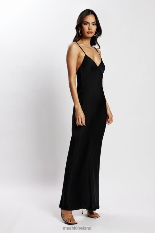 Meshki Baily Satin Maxi Dress Clothing Black 6DX22555
