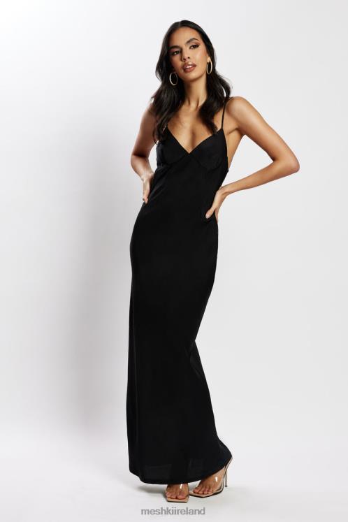 Meshki Baily Satin Maxi Dress Clothing Black 6DX22555