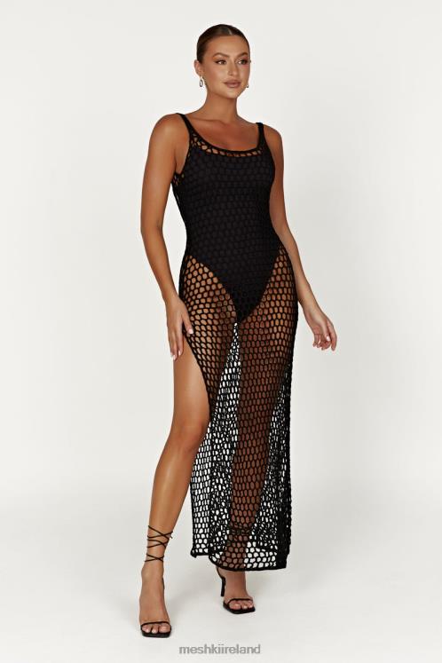 Meshki Bodhi Crochet Maxi Dress Clothing Black 6DX22541