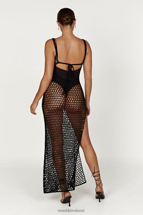 Meshki Bodhi Crochet Maxi Dress Clothing Black 6DX22541