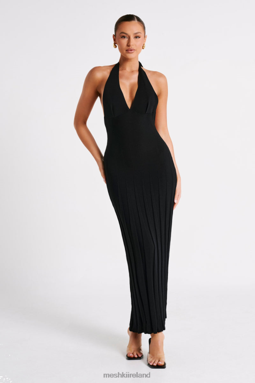 Meshki Caity Ribbed Halter Maxi Dress Clothing Black 6DX2271