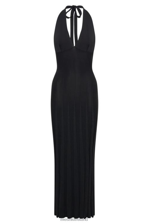 Meshki Caity Ribbed Halter Maxi Dress Clothing Black 6DX2271