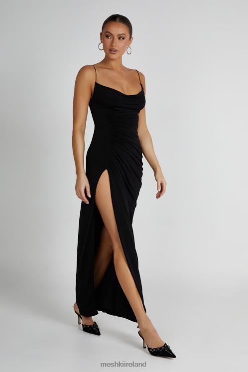 Meshki Candice Ruched Maxi Dress Clothing Black 6DX22161