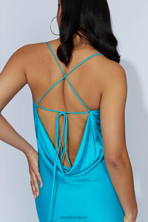 Meshki Chandra Lace Detail Satin Maxi Dress Clothing Aquamarine 6DX22117