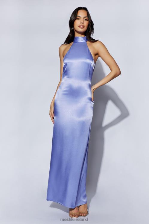 Meshki Claire Satin Drape Back Maxi Dress Clothing Lavender 6DX22392
