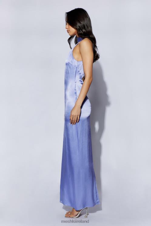 Meshki Claire Satin Drape Back Maxi Dress Clothing Lavender 6DX22392