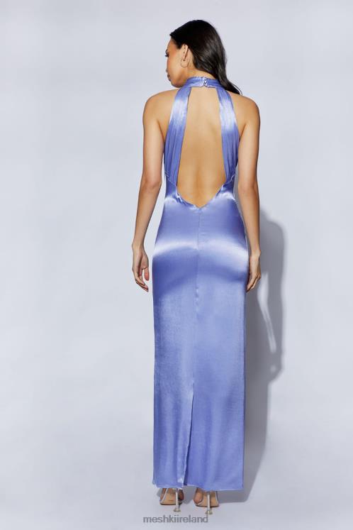 Meshki Claire Satin Drape Back Maxi Dress Clothing Lavender 6DX22392