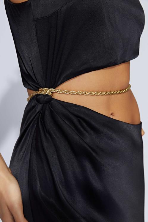 Meshki Clementine Chain Maxi Dress Clothing Black 6DX22676