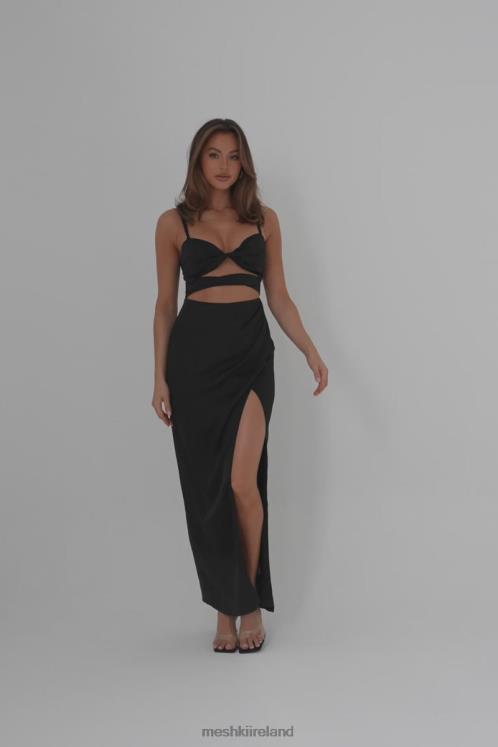 Meshki Cleo Satin Dress Clothing Black 6DX22326