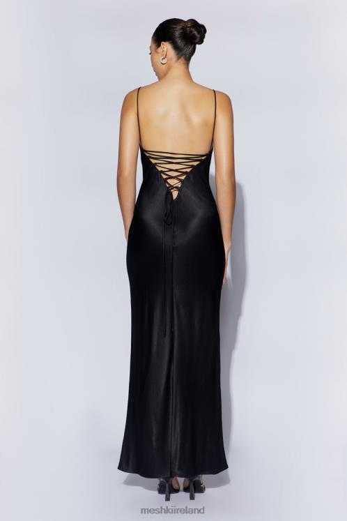 Meshki Cora Tie Back Maxi Slip Dress Clothing Black 6DX22709