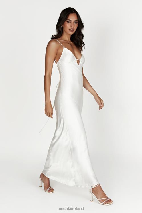 Meshki Cora Tie Back Maxi Slip Dress Clothing White 6DX22711