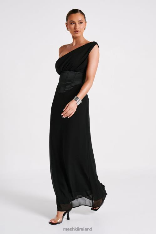 Meshki Courtney Chiffon Maxi Dress Clothing Black 6DX2280