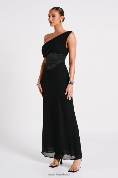 Meshki Courtney Chiffon Maxi Dress Clothing Black 6DX2280
