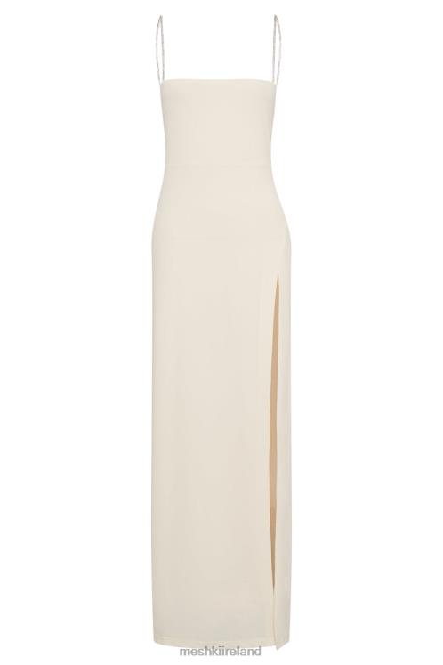 Meshki Dionne Criss Cross Diamante Maxi Dress Clothing Bone 6DX22550