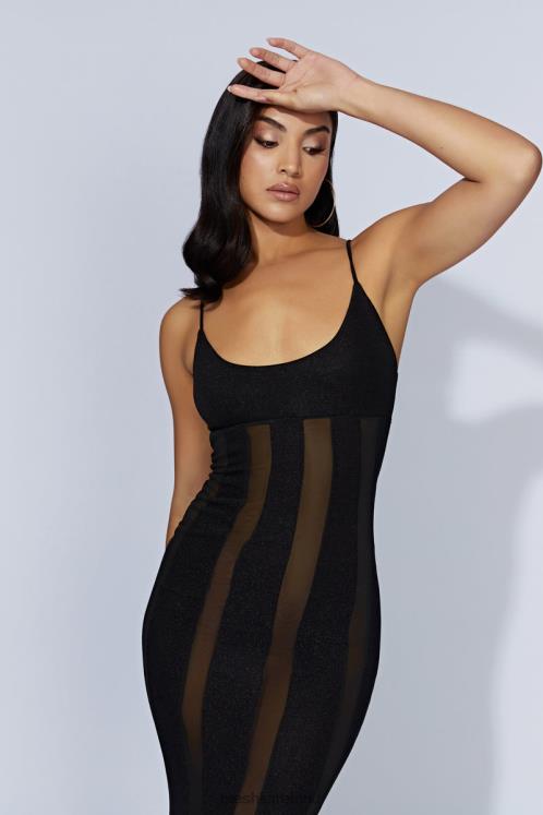 Meshki Dominique Panelled Maxi Dress Clothing Black 6DX22428