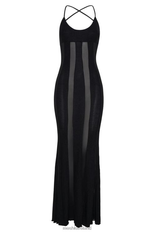 Meshki Dominique Panelled Maxi Dress Clothing Black 6DX22428